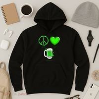 Peace Love Beer - Happiness Irish St. Patrick's Day Hoodie thumb 3
