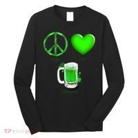 Peace Love Beer - Happiness Irish St. Patrick's Day Long Sleeve Shirt thumb 0