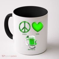 Peace Love Beer - Happiness Irish St. Patrick's Day Coffee Mug thumb 0