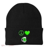 Peace Love Beer - Happiness Irish St. Patrick's Day Beanie thumb 0