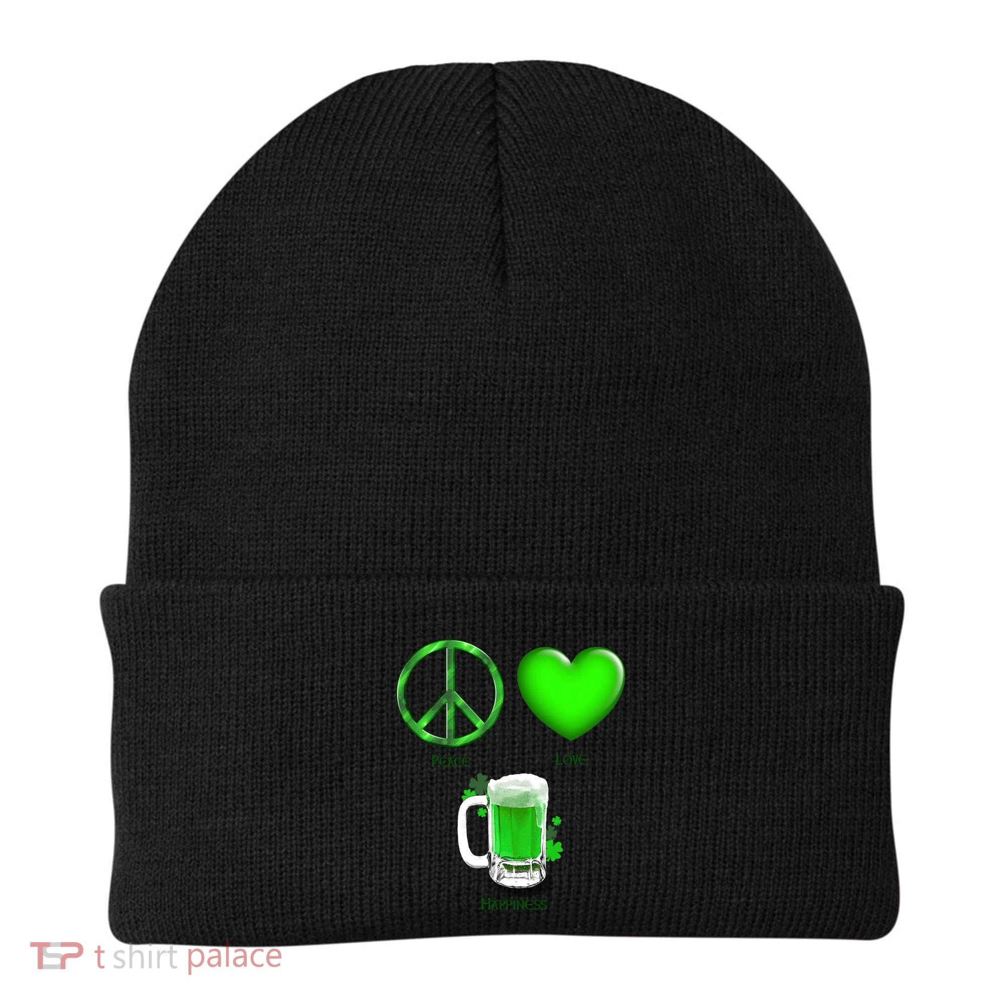 Peace Love Beer - Happiness Irish St. Patrick's Day Beanie