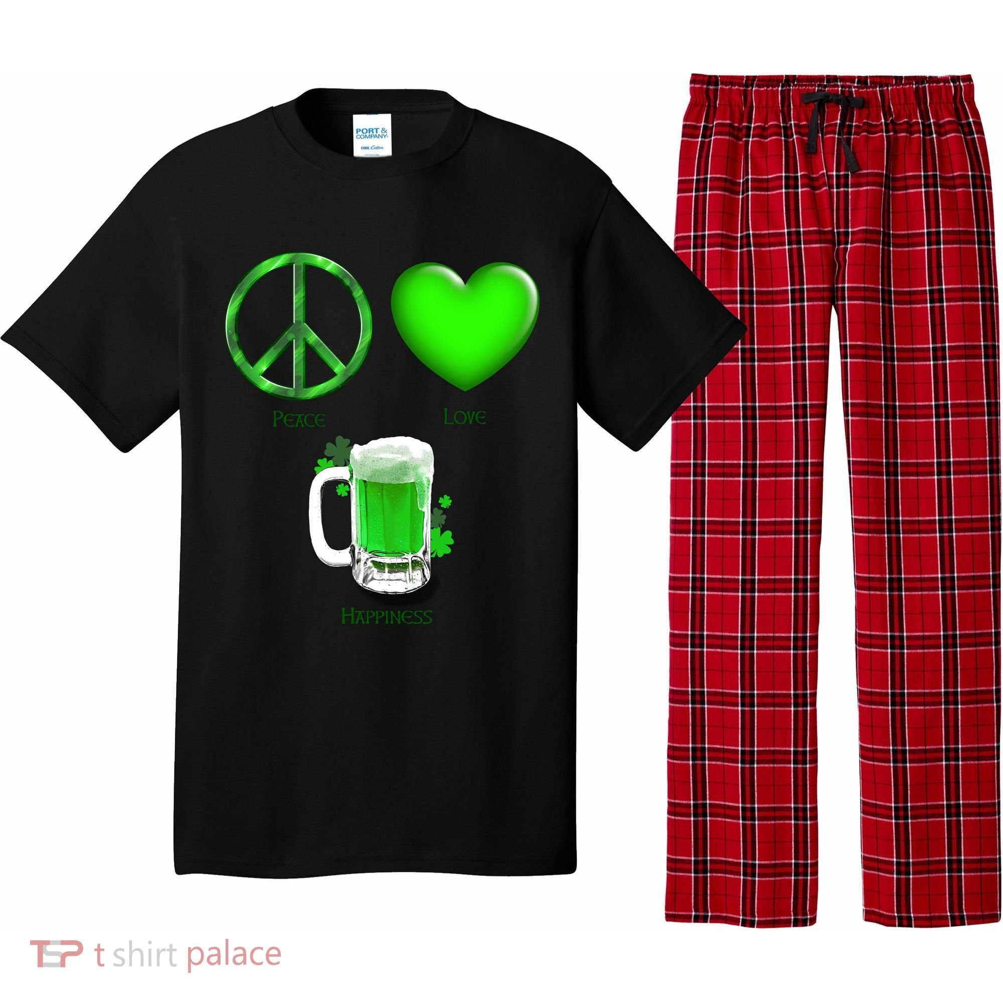 Peace Love Beer - Happiness Irish St. Patrick's Day Pajama Set