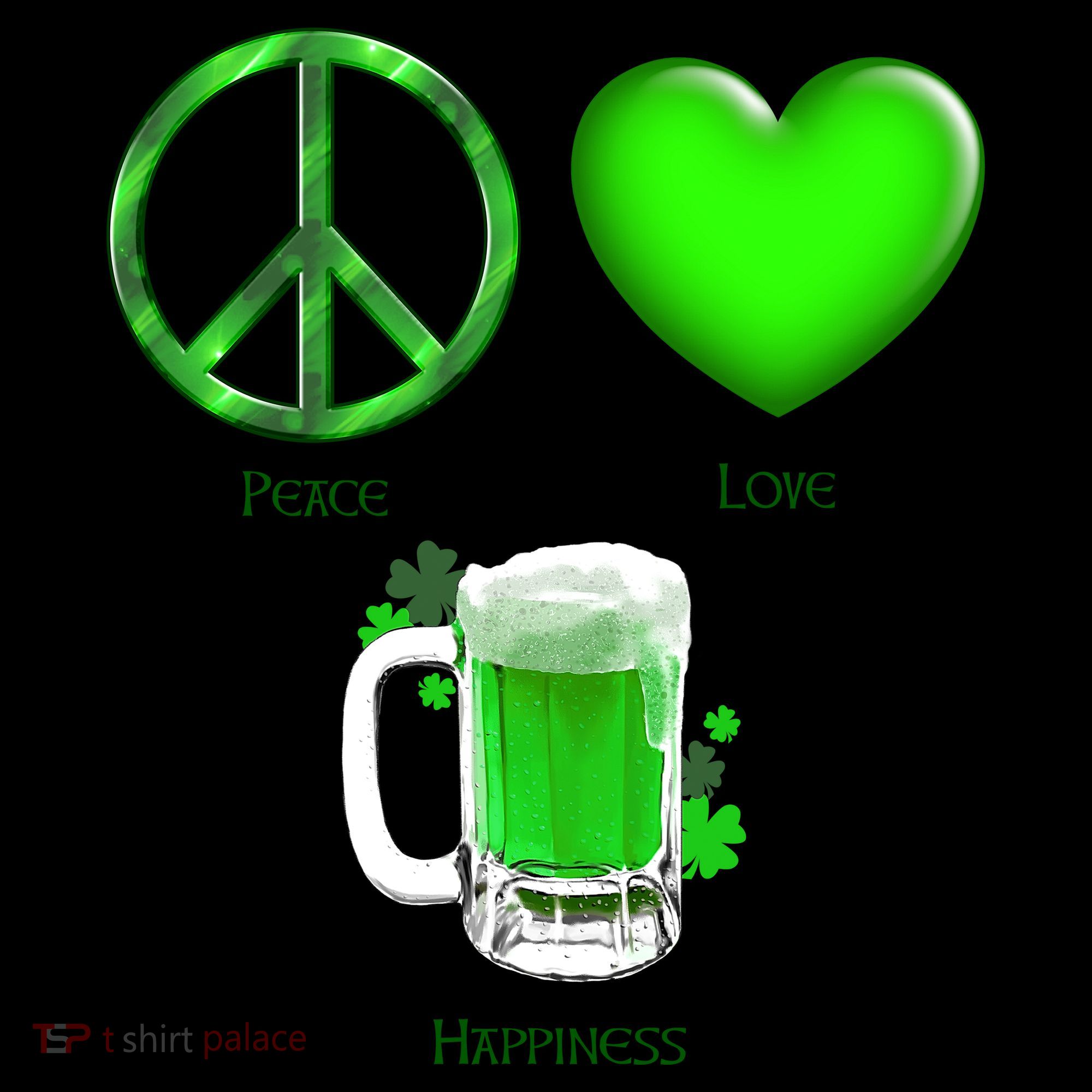 Peace Love Beer - Happiness Irish St. Patrick's Day Mousepad