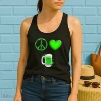 Peace Love Beer - Happiness Irish St. Patrick's Day Women's Tank Top thumb 2