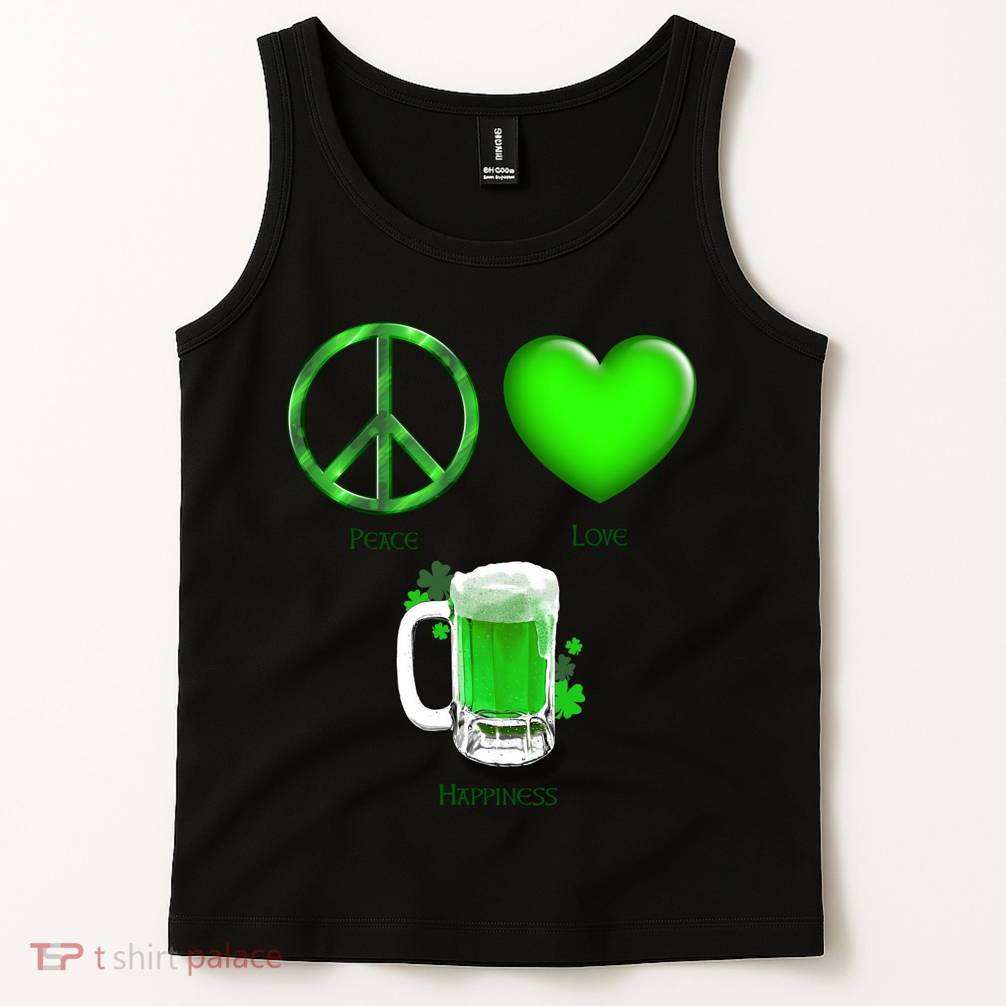 Peace Love Beer - Happiness Irish St. Patrick's Day Tank Top