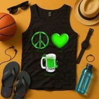 Peace Love Beer - Happiness Irish St. Patrick's Day Tank Top thumb 4