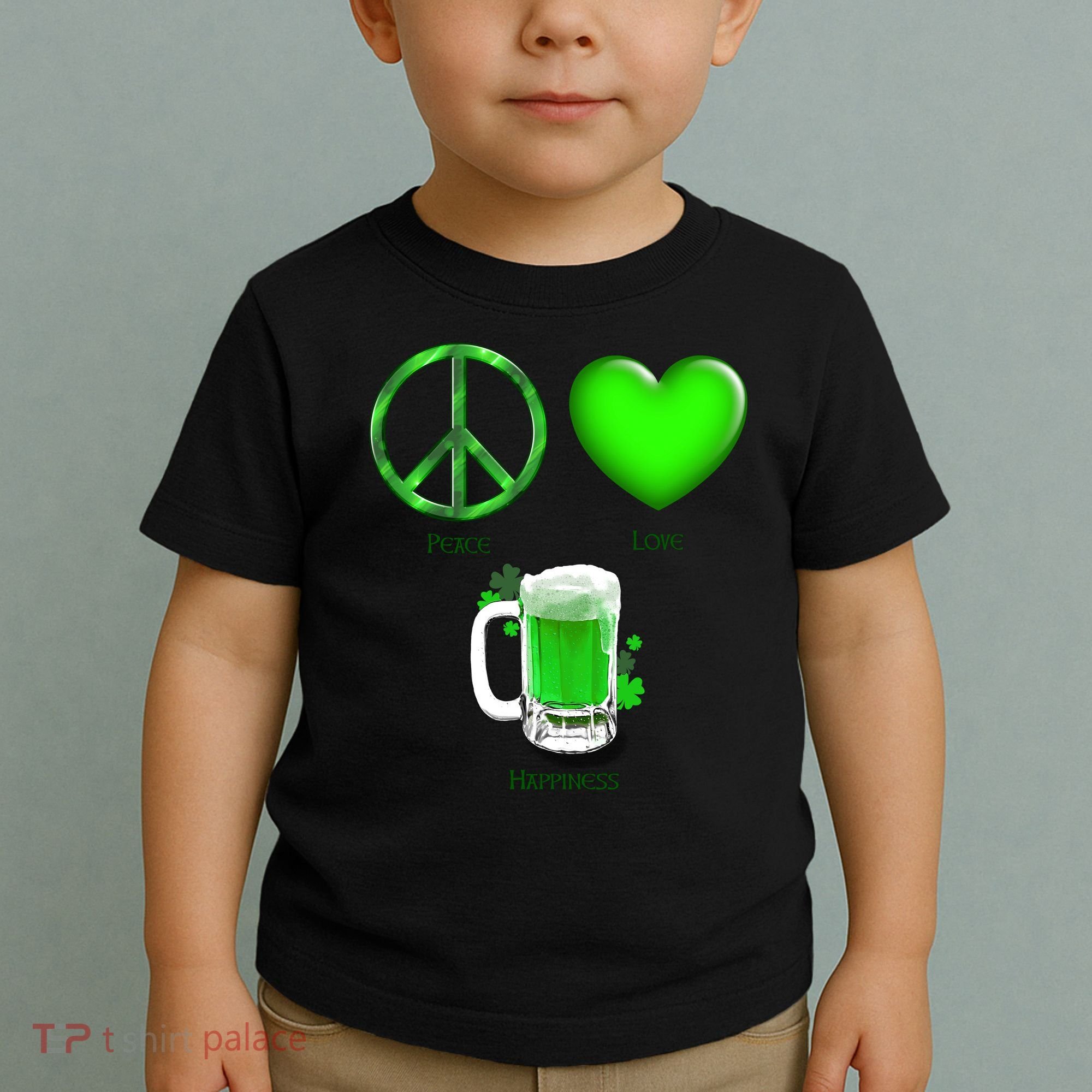 Peace Love Beer - Happiness Irish St. Patrick's Day Toddler T-Shirt