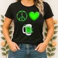 Peace Love Beer - Happiness Irish St. Patrick's Day Women's T-Shirt thumb 2