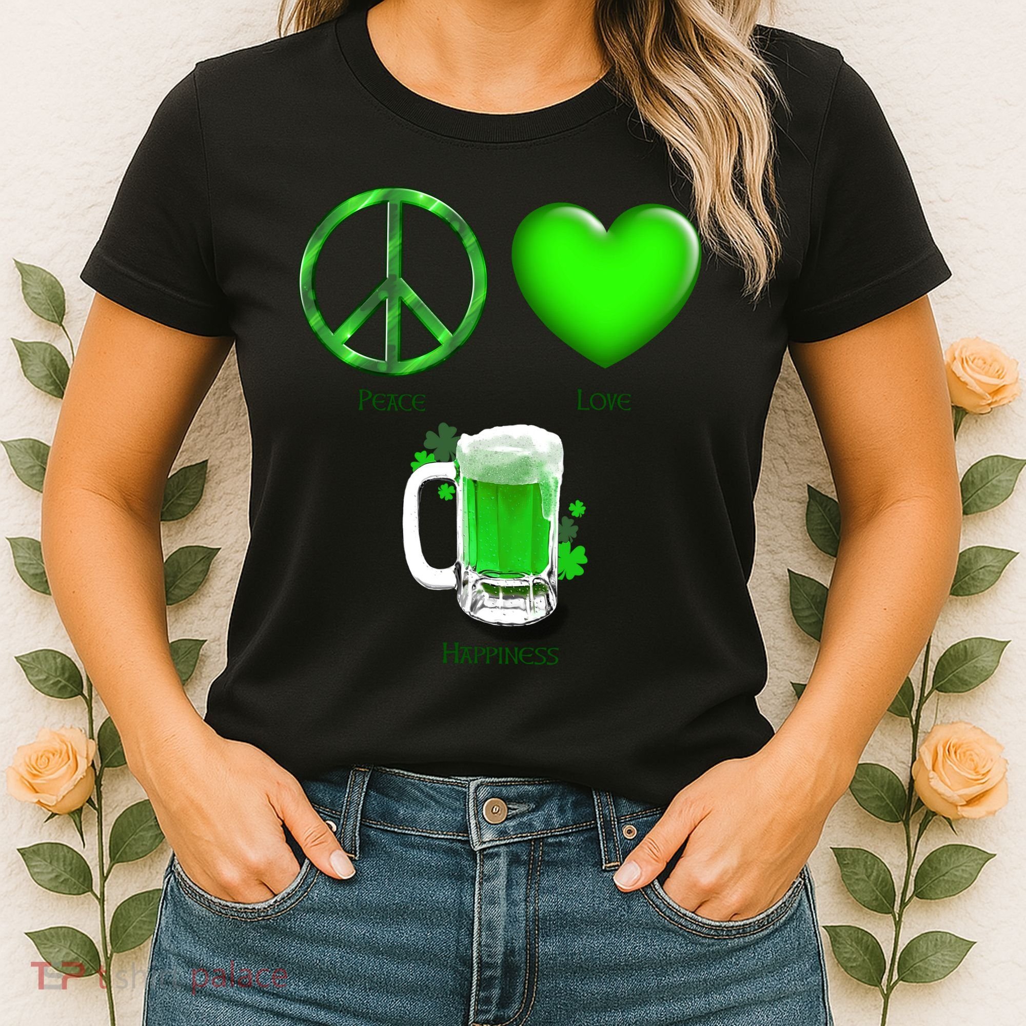 Peace Love Beer - Happiness Irish St. Patrick's Day Women's T-Shirt