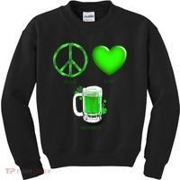 Peace Love Beer - Happiness Irish St. Patrick's Day Kids Sweatshirt thumb 0