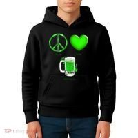 Peace Love Beer - Happiness Irish St. Patrick's Day Kids Hoodie thumb 4