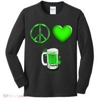 Peace Love Beer - Happiness Irish St. Patrick's Day Kids Long Sleeve Shirt thumb 0