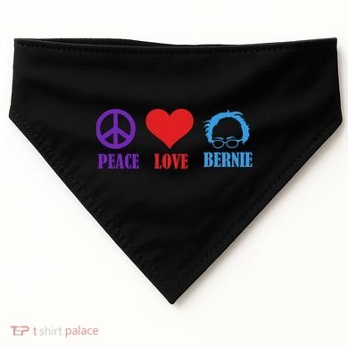 Peace Love Bernie Sanders 2020 USA-Made Doggie Bandana