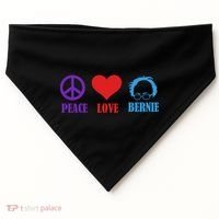 Peace Love Bernie Sanders 2020 USA-Made Doggie Bandana thumb 0