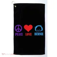 Peace Love Bernie Sanders 2020 Golf Towel thumb 0