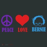 Peace Love Bernie Sanders 2020 Button thumb 1