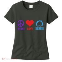 Peace Love Bernie Sanders 2020 Women's T-Shirt thumb 0