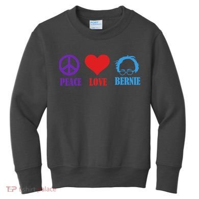Peace Love Bernie Sanders 2020 Kids Sweatshirt