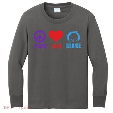 Peace Love Bernie Sanders 2020 Kids Long Sleeve Shirt
