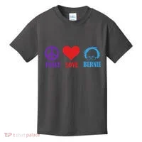 Peace Love Bernie Sanders 2020 Kids T-Shirt thumb 0