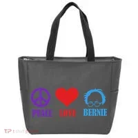Peace Love Bernie Sanders 2020 Tote Bag thumb 0