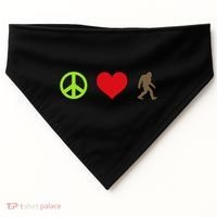 Peace Love Bigfoot  USA-Made Doggie Bandana thumb 0