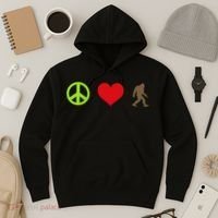 Peace Love Bigfoot  Hoodie thumb 3