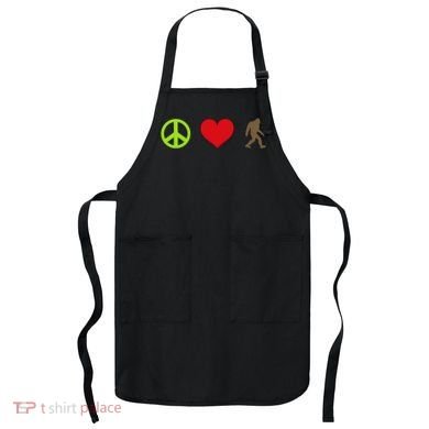 Peace Love Bigfoot  Apron