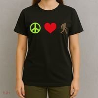 Peace Love Bigfoot  T-Shirt thumb 4