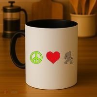 Peace Love Bigfoot  Coffee Mug thumb 4