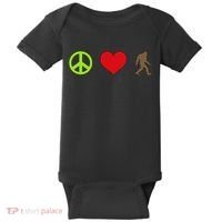 Peace Love Bigfoot  Baby Bodysuit thumb 0