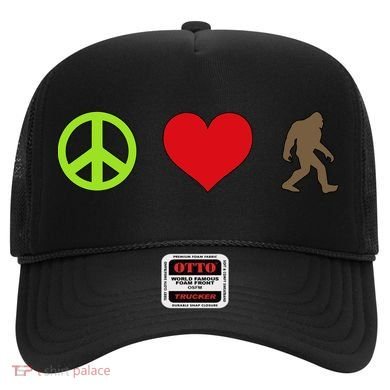 Peace Love Bigfoot  Hat