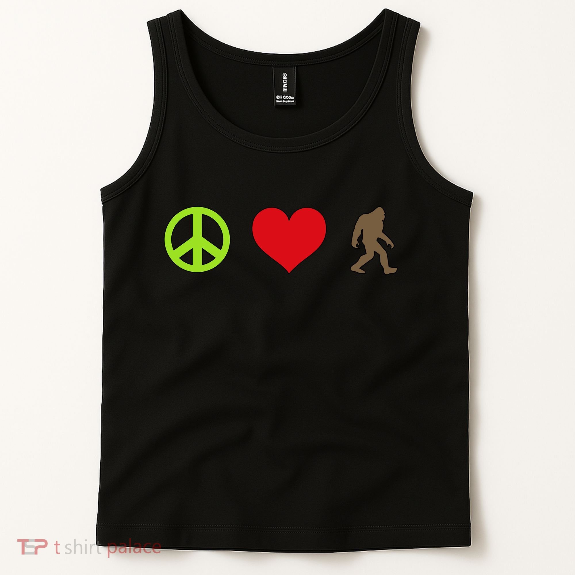 Peace Love Bigfoot  Tank Top
