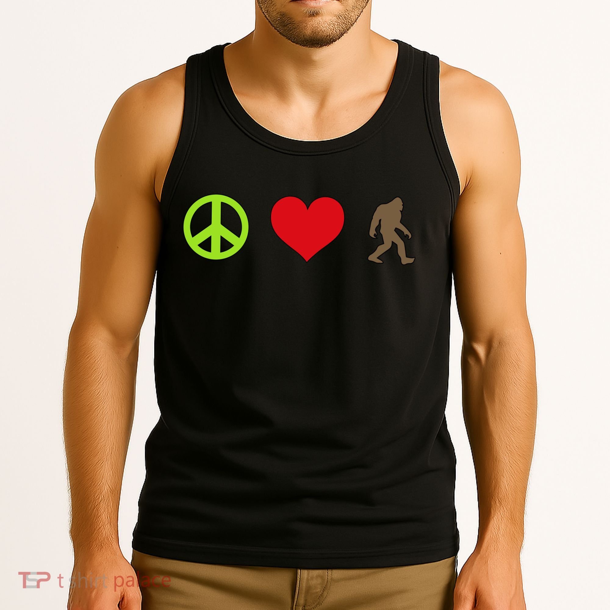Peace Love Bigfoot  Tank Top