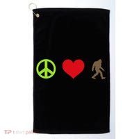 Peace Love Bigfoot  Golf Towel thumb 0
