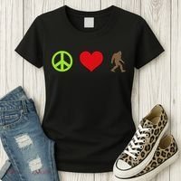 Peace Love Bigfoot  Women's T-Shirt thumb 3