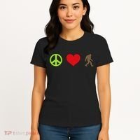 Peace Love Bigfoot  Women's T-Shirt thumb 4
