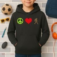 Peace Love Bigfoot  Kids Hoodie thumb 2