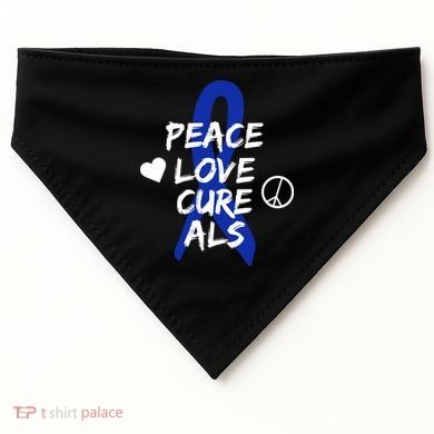 Peace Love Cure ALS Awareness USA-Made Doggie Bandana