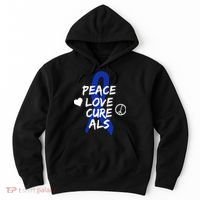 Peace Love Cure ALS Awareness Hoodie thumb 0