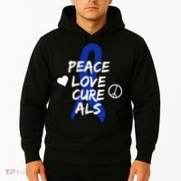 Peace Love Cure ALS Awareness Hoodie thumb 2