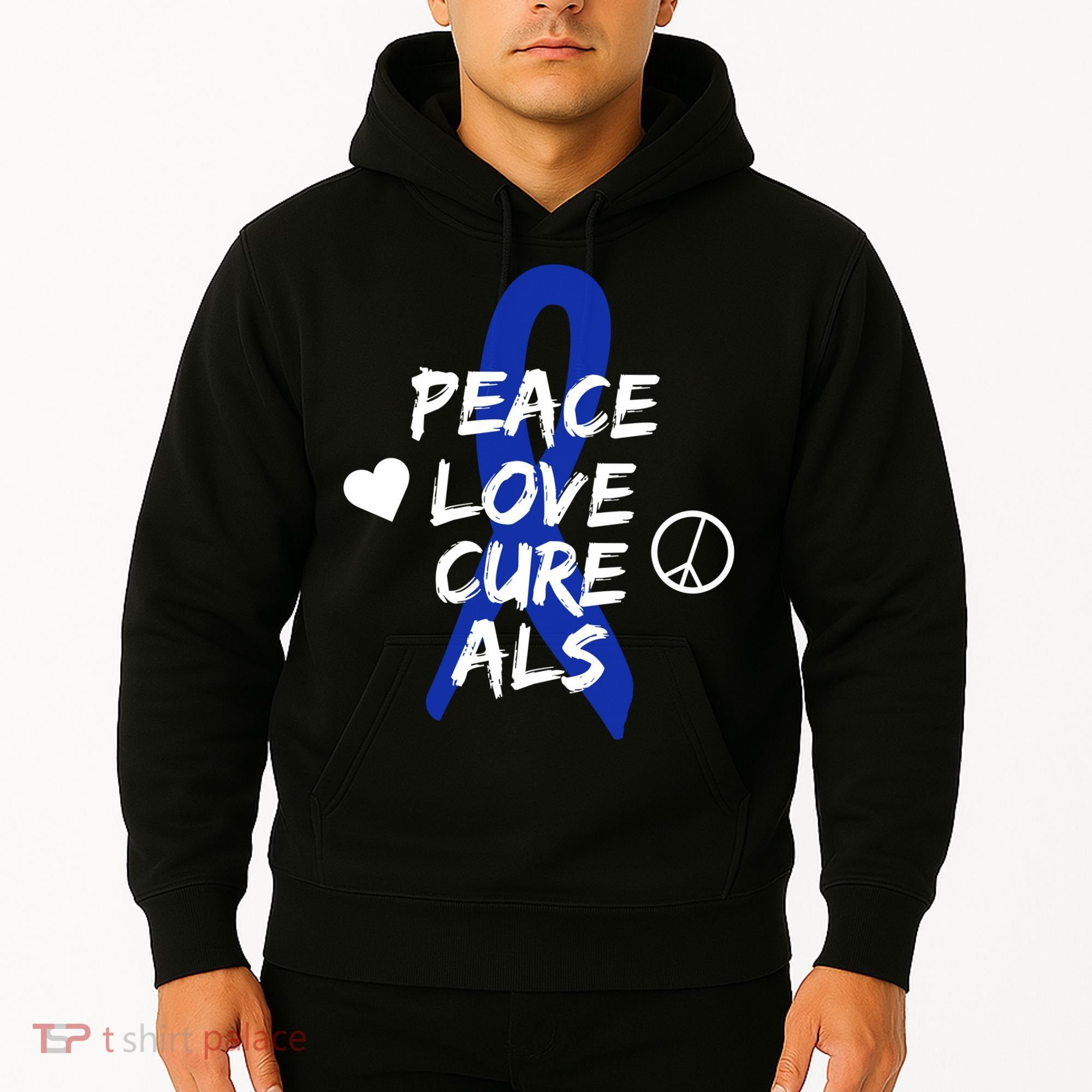Peace Love Cure ALS Awareness Hoodie