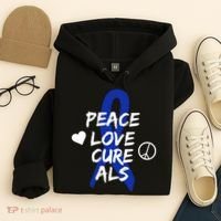 Peace Love Cure ALS Awareness Hoodie thumb 4
