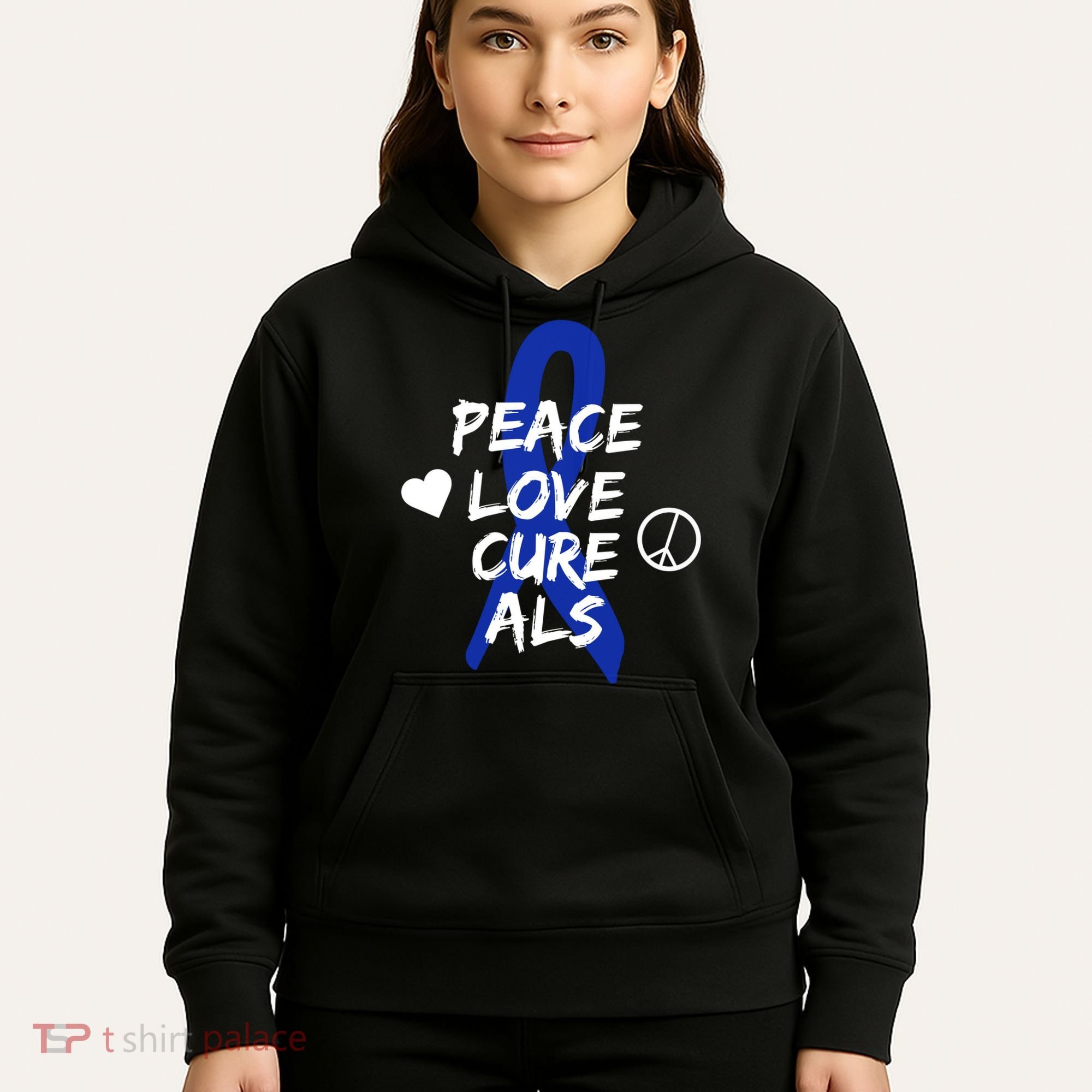 Peace Love Cure ALS Awareness Hoodie