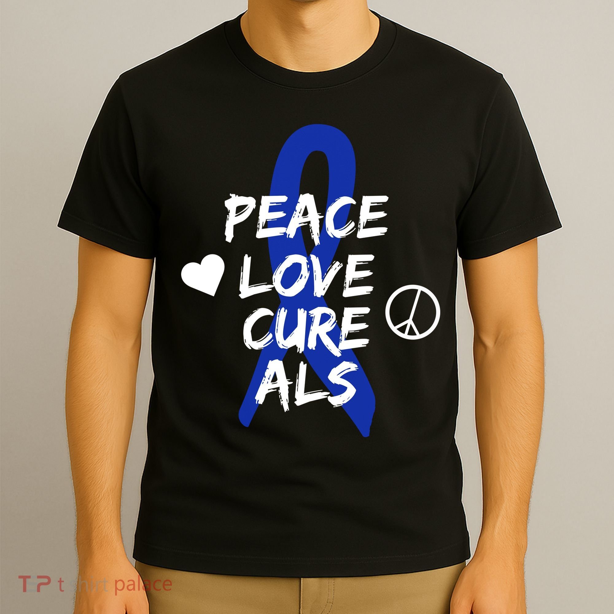 Peace Love Cure ALS Awareness T-Shirt