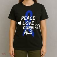 Peace Love Cure ALS Awareness T-Shirt thumb 4