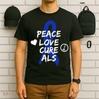 Peace Love Cure ALS Awareness T-Shirt thumb 6