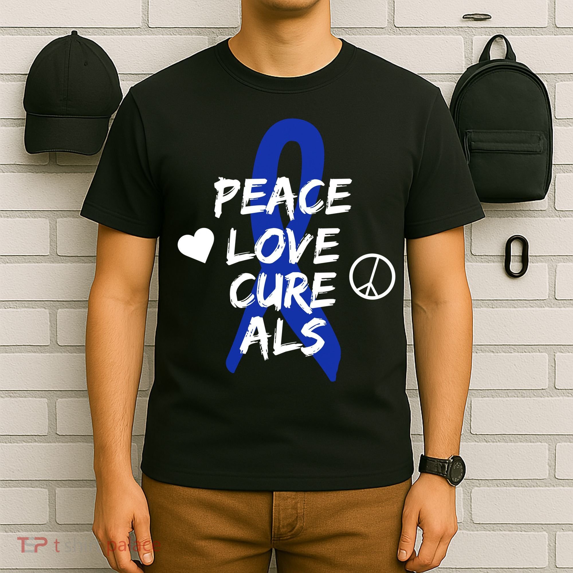 Peace Love Cure ALS Awareness T-Shirt