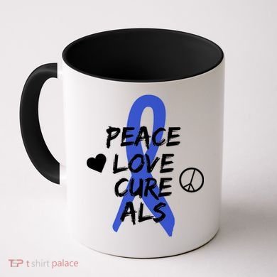 Peace Love Cure ALS Awareness Coffee Mug