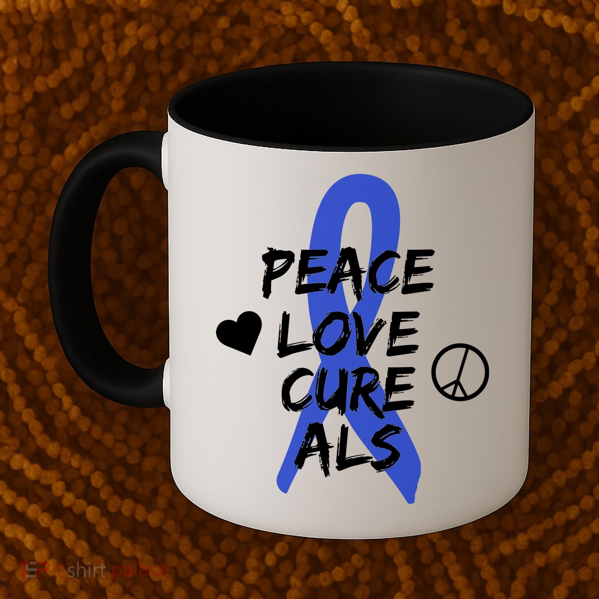 Peace Love Cure ALS Awareness Coffee Mug